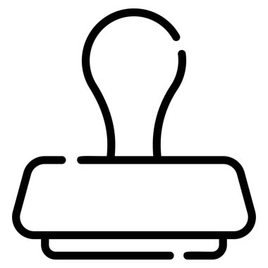 stamp line icon isolated on white background