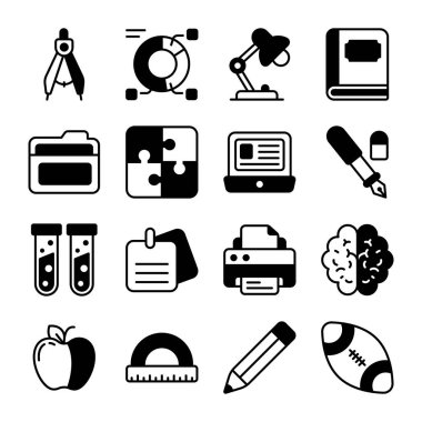 İzole üzerinde beyaz arka plan eğitim Icons set
