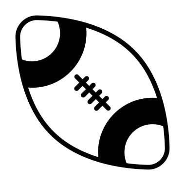 rugby ball icon isolated on white background