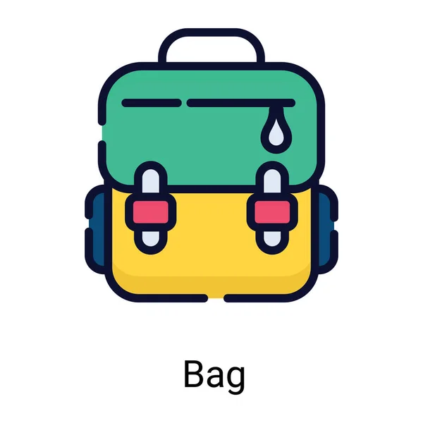 Backpack Bag Color Line Icon Isolated White Background — Stok Vektör