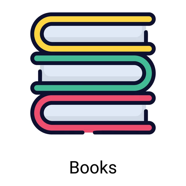 Books Color Line Icon Isolated White Background — 图库矢量图片