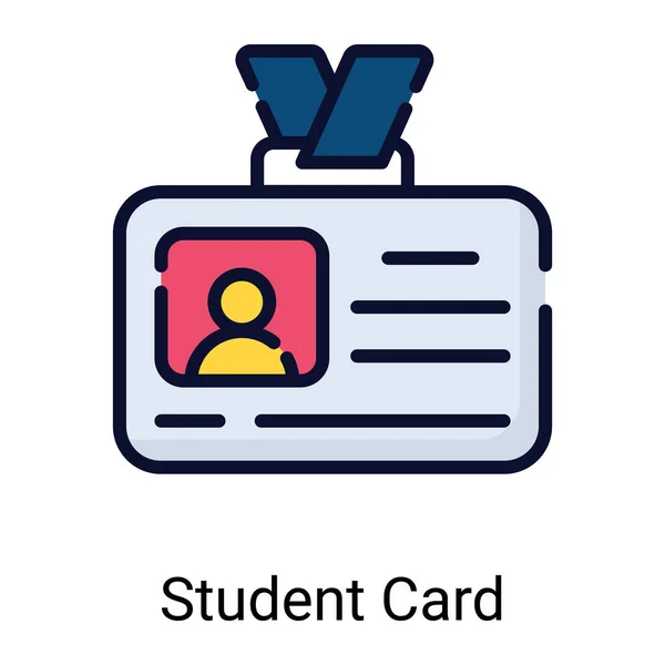 Student Card Color Line Icon Isolated White Background — Image vectorielle