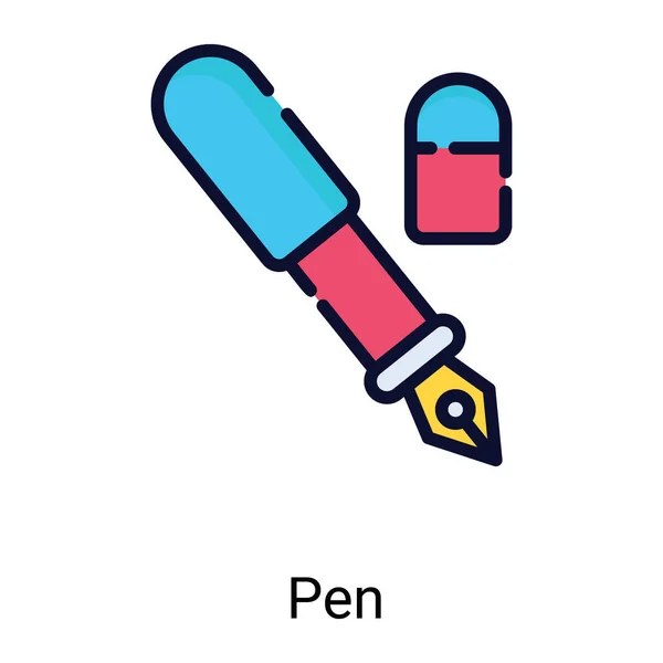 Pen Color Line Icon Isolated White Background — Vettoriale Stock
