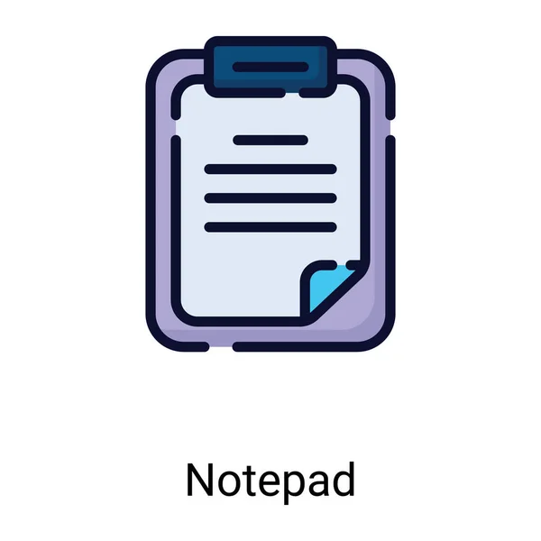 Clipboard Color Line Icon Isolated White Background — Image vectorielle