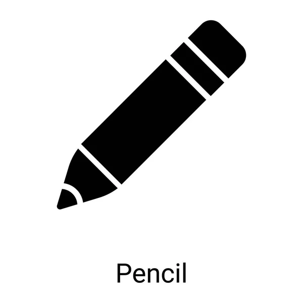 Pencil Glyph Icon Isolated White Background — Stock vektor