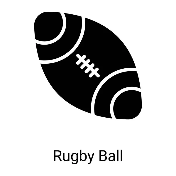 Rugby Ball Glyph Icon Isolated White Background — Vector de stock