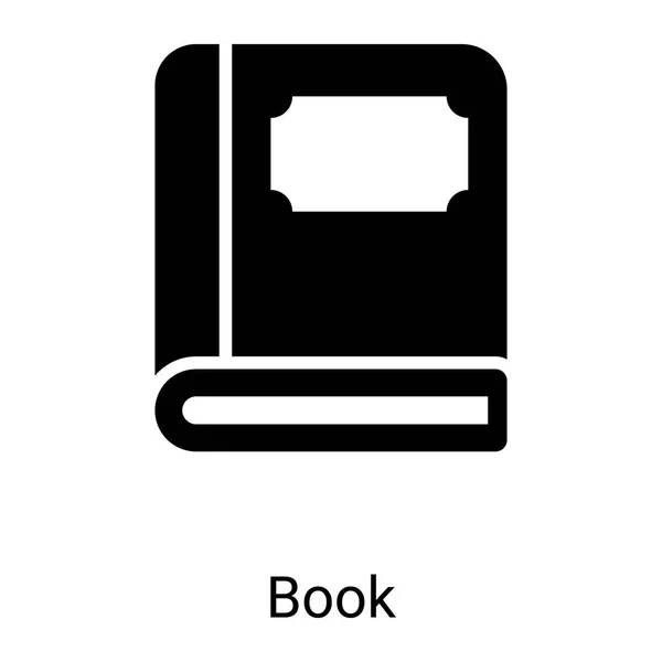 Book Dictionary Glyph Icon Isolated White Background — Vector de stock