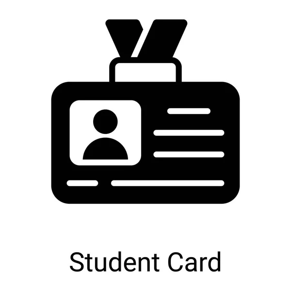 Student Card Glyph Icon Isolated White Background — Image vectorielle