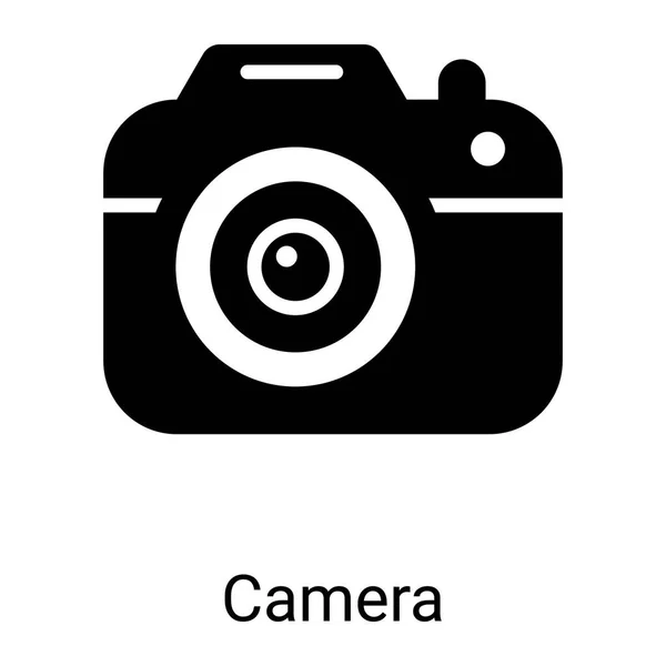 Camera Glyph Icon Isolated White Background — Stockvektor