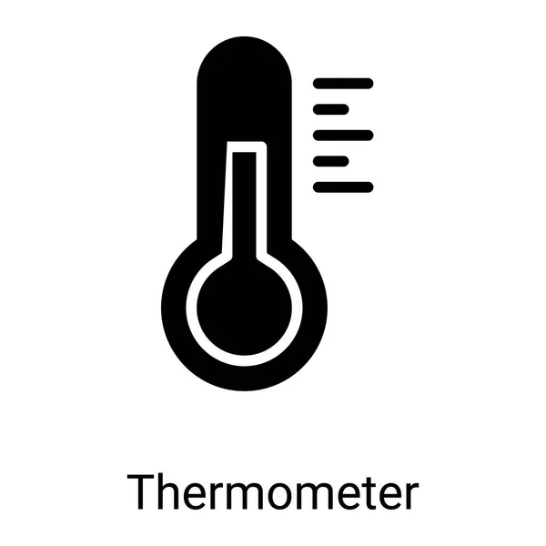 Thermometer Glyph Icon Isolated White Background — Stockový vektor