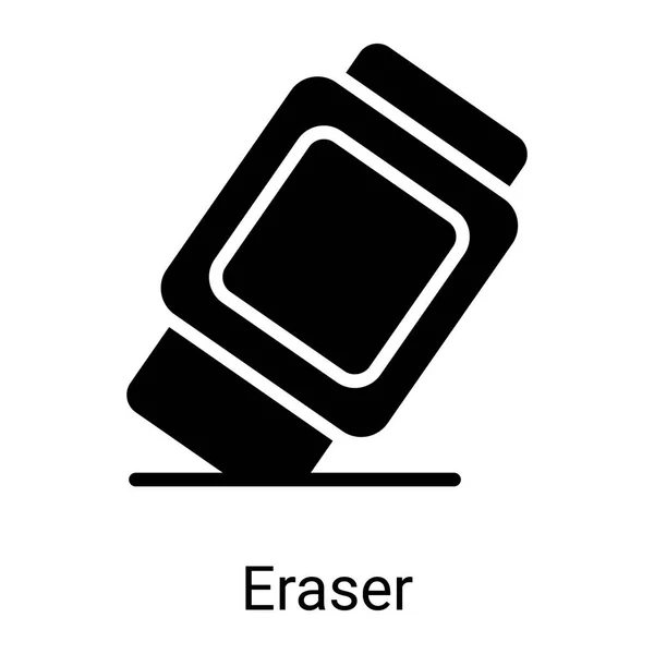 Eraser Glyph Icon Isolated White Background — Stockový vektor