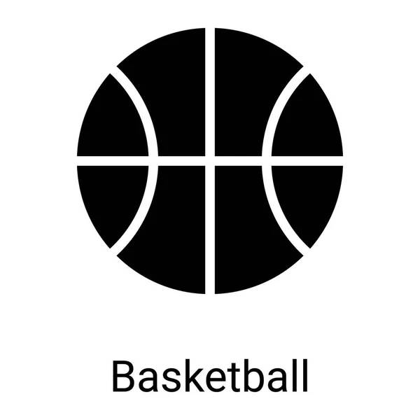 Basket Ball Glyph Icon Isolated White Background — Stock Vector