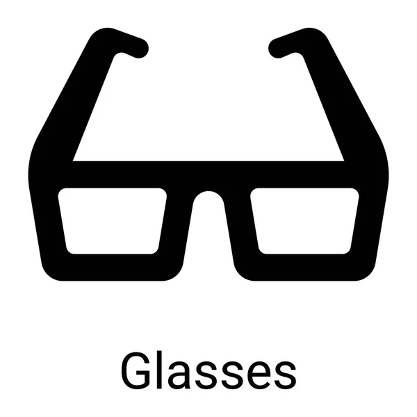 Eye Glasses Glyph Icon Isolated White Background — Stok Vektör