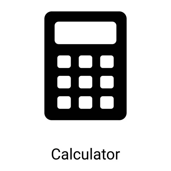 Calculator Glyph Icon Isolated White Background — Stock Vector