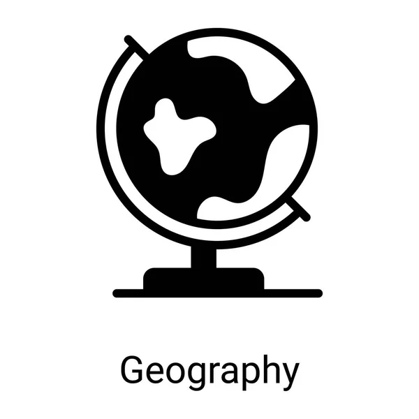 Earth Globe Glyph Icon Isolated White Background — Wektor stockowy