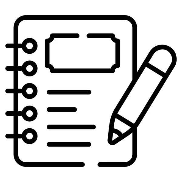 Notebook Line Icon Isolated White Background — Stockový vektor