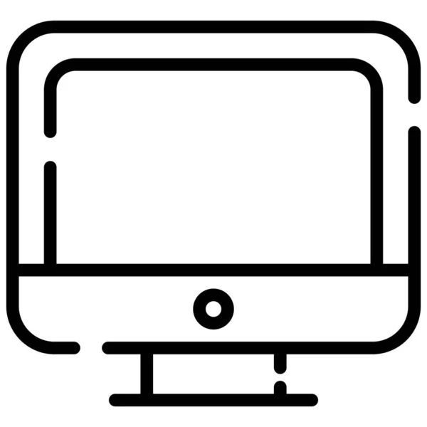 Lcd Экран Линии Значок Изолирован Белом Фоне — стоковый вектор