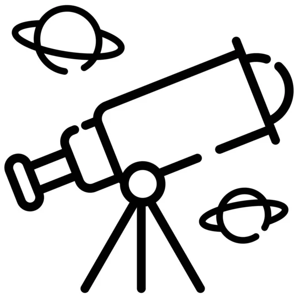 Telescope Line Icon Isolated White Background — Stock Vector