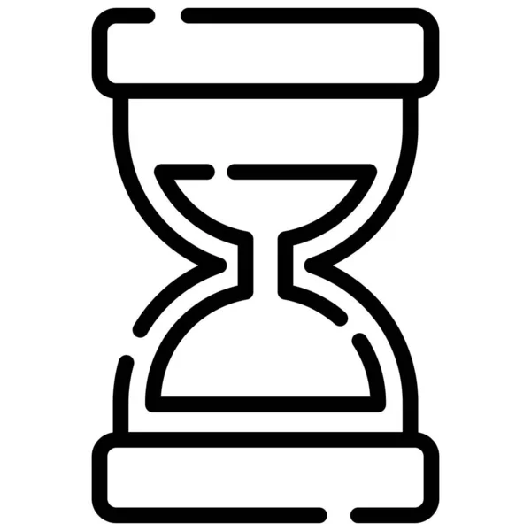 Sand Clock Hourglass Line Icon Isolated White Background — Stock Vector