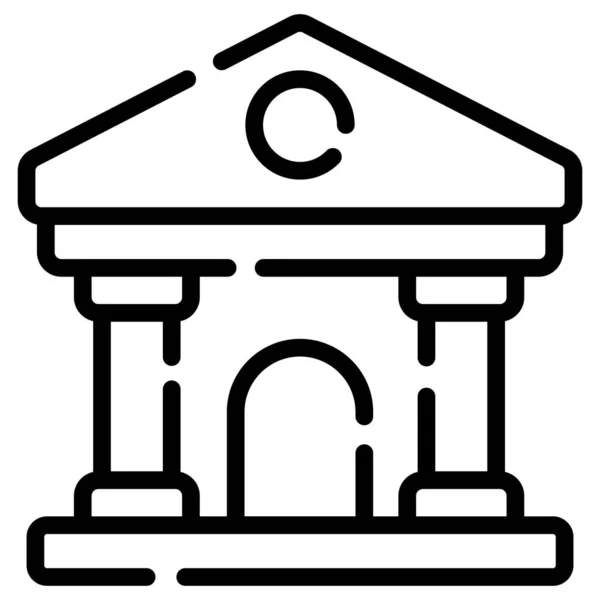 Іконка Художнього Музею Ізольована Білому Тлі — стоковий вектор