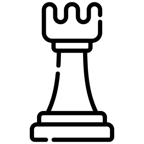 Chess Piece Line Icon Isolated White Background — Stock vektor