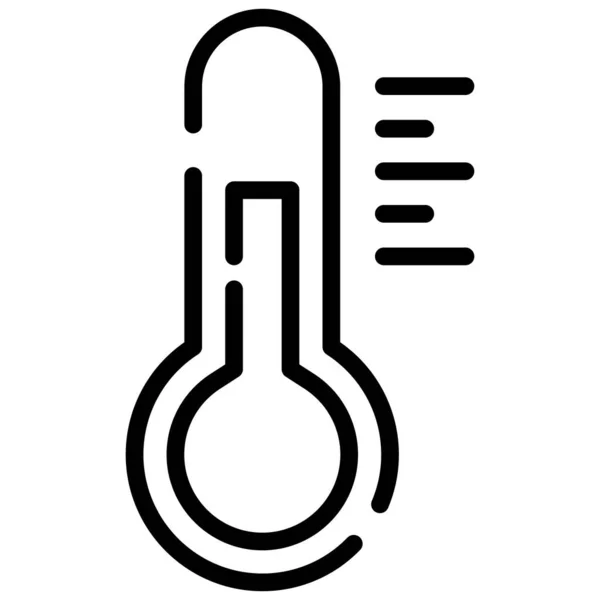 Thermometer Lijn Pictogram Geïsoleerd Witte Achtergrond — Stockvector