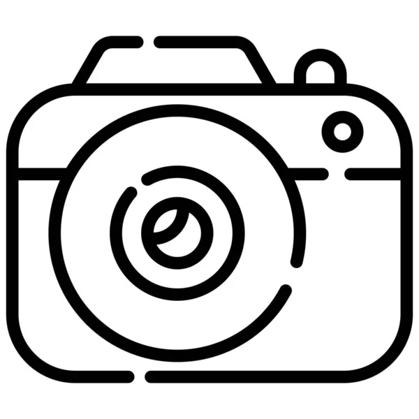 Camera Line Icon Isolated White Background — Stock Vector