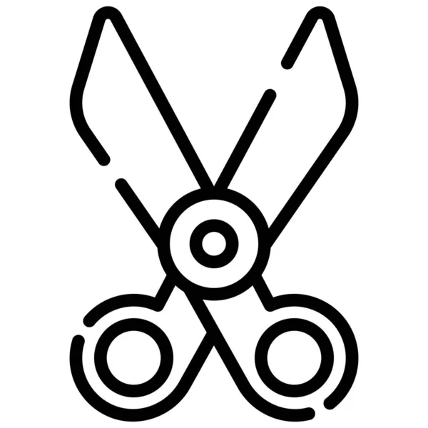 Scissors Cut Line Icon Isolated White Background — Stockvector