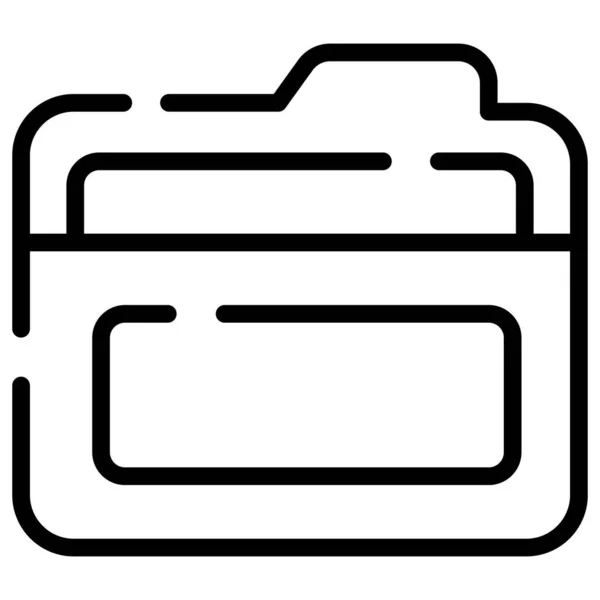 Folder Document Line Icon Isolated White Background — 스톡 벡터