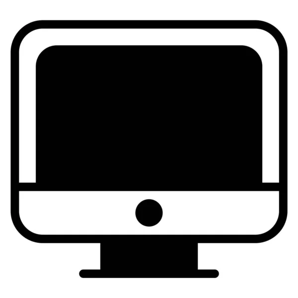 Lcd Screen Icon Isolated White Background — Vetor de Stock
