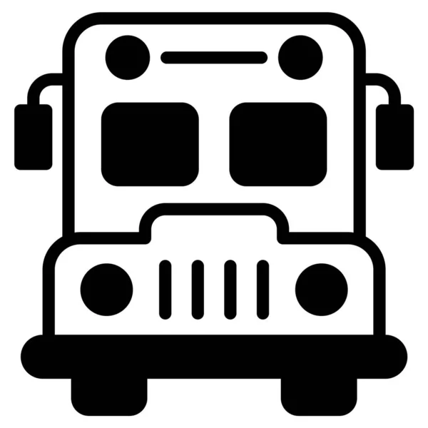 College Buss Icon Isolated White Background — Stockvektor