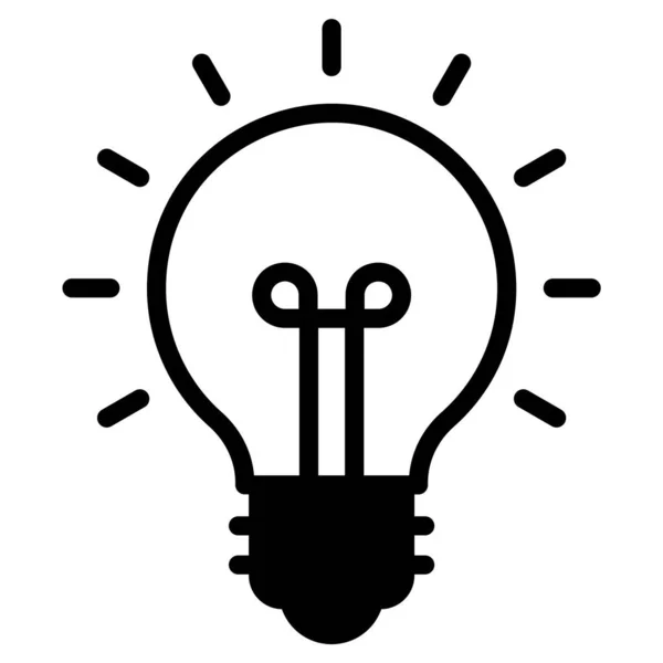 Idea Bulb Icon Isolated White Background — Vettoriale Stock