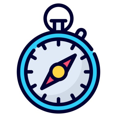  compass vector icon. colored outline style for Web and Mobile.