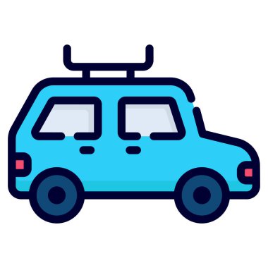 camping car vector icon. colored outline style for Web and Mobile.