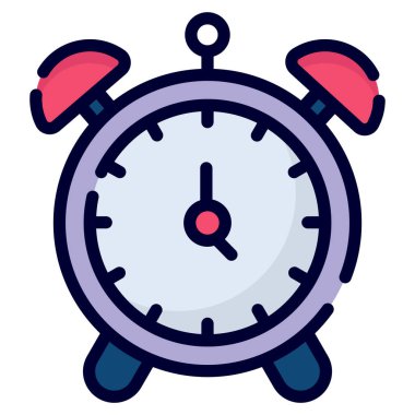 alarm vector icon. colored outline style for Web and Mobile.
