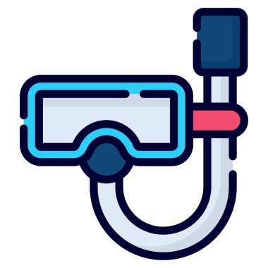 diving mask  vector icon. colored outline style for Web and Mobile.