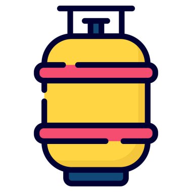 gas cylinder vector icon. colored outline style for Web and Mobile.