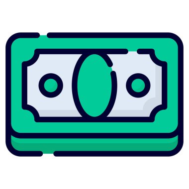 money vector icon. colored outline style for Web and Mobile.