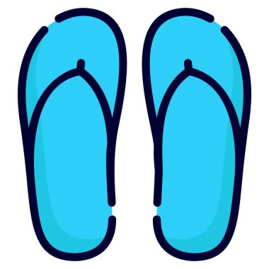 slipper vector icon. colored outline style for Web and Mobile.