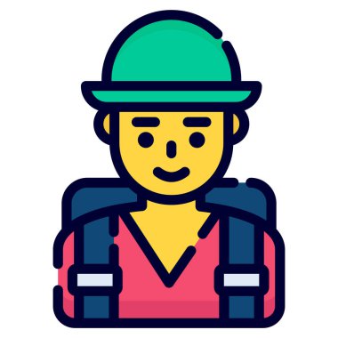 tourist vector icon. colored outline style for Web and Mobile.