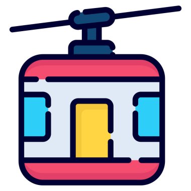 chairlift vector icon. colored outline style for Web and Mobile.
