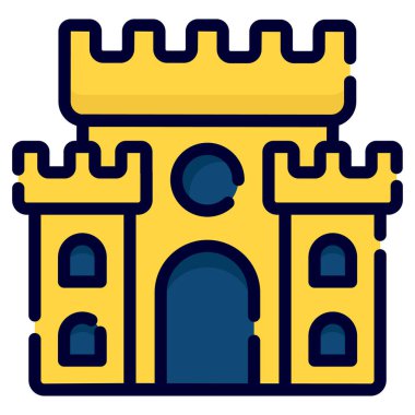 sand castle vector icon. colored outline style for Web and Mobile.