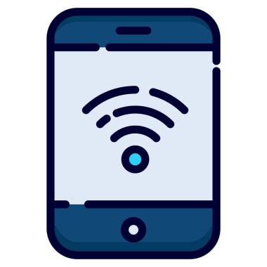 mobile wife vector icon. colored outline style for Web and Mobile.