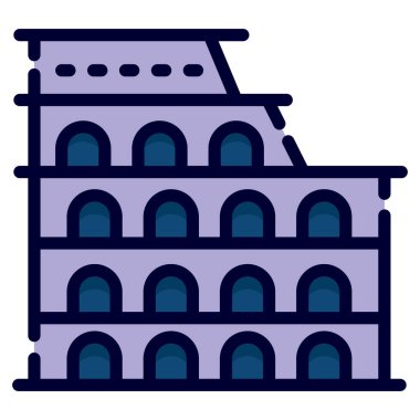 building vector icon. colored outline style for Web and Mobile.