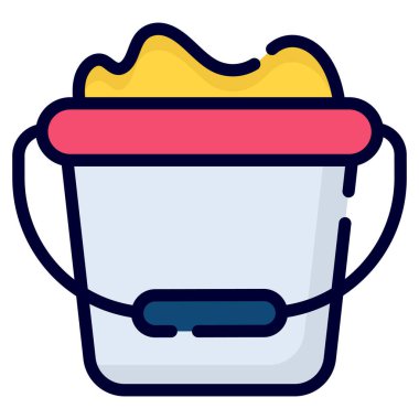 sand bucket vector icon. colored outline style for Web and Mobile.