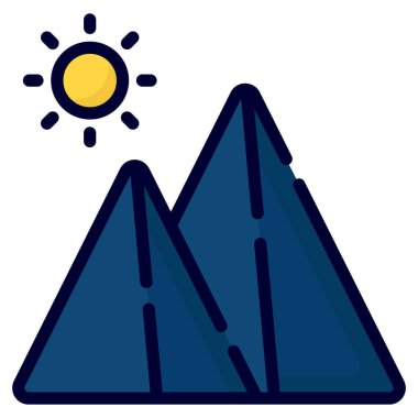 mountain vector icon. colored outline style for Web and Mobile.