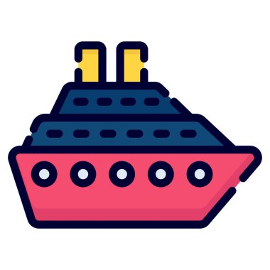 ship vector icon. colored outline style for Web and Mobile.