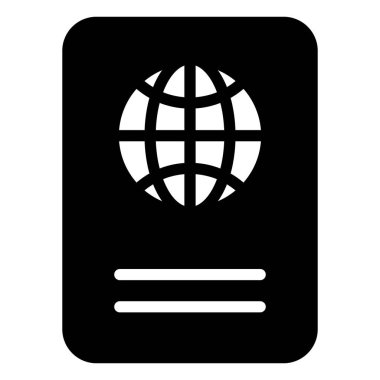 passport vector icon glyph style for Web and Mobile.