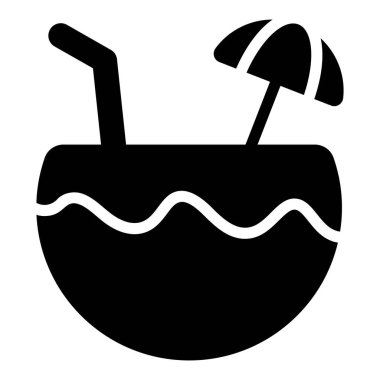 coconut water vector icon glyph style for Web and Mobile.