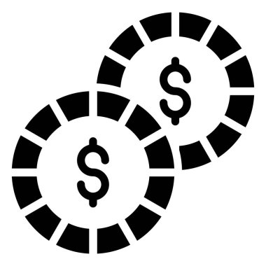 dollar coin vector icon glyph style for Web and Mobile.